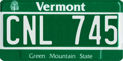 VT license plate CNL745