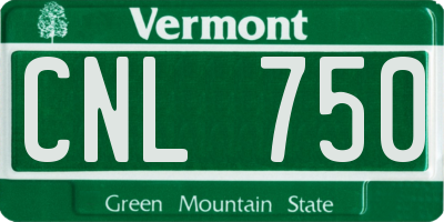 VT license plate CNL750