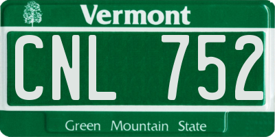 VT license plate CNL752