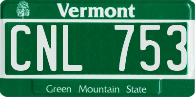 VT license plate CNL753
