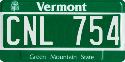 VT license plate CNL754