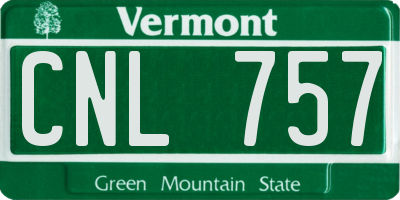 VT license plate CNL757