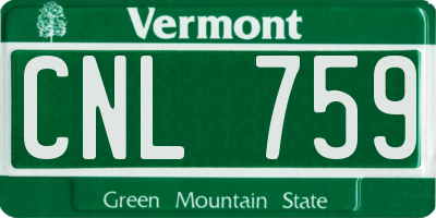VT license plate CNL759