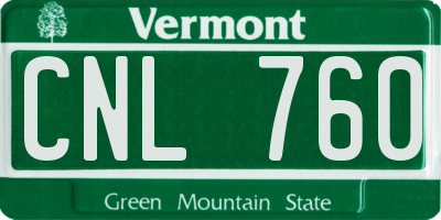 VT license plate CNL760