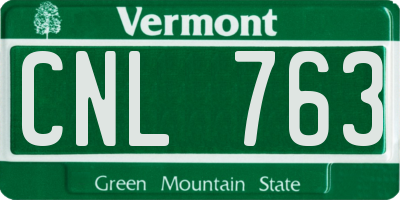 VT license plate CNL763