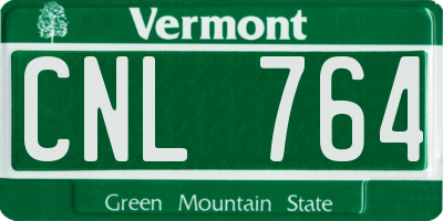 VT license plate CNL764