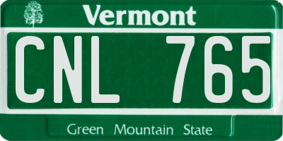 VT license plate CNL765