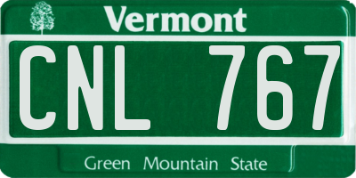 VT license plate CNL767