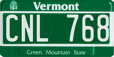 VT license plate CNL768
