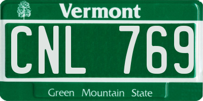 VT license plate CNL769