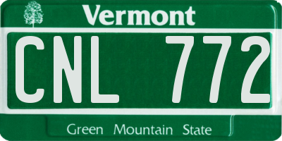 VT license plate CNL772