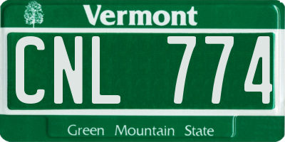 VT license plate CNL774