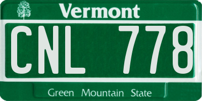 VT license plate CNL778