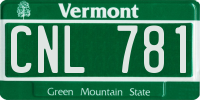 VT license plate CNL781