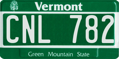 VT license plate CNL782