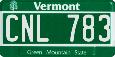 VT license plate CNL783