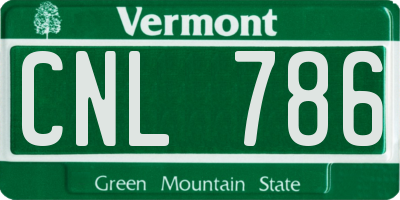 VT license plate CNL786