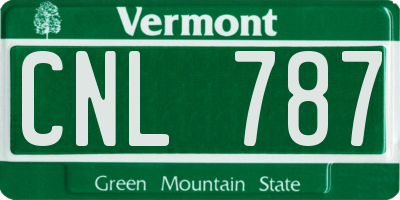 VT license plate CNL787