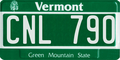 VT license plate CNL790