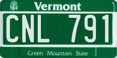 VT license plate CNL791