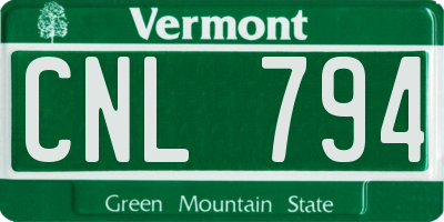VT license plate CNL794