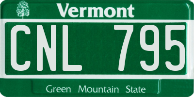 VT license plate CNL795