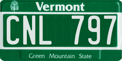 VT license plate CNL797