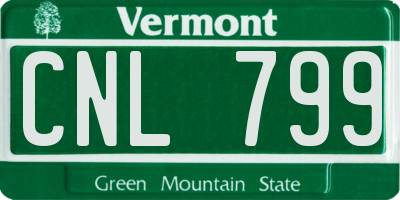 VT license plate CNL799