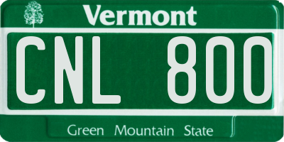 VT license plate CNL800