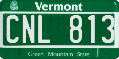 VT license plate CNL813
