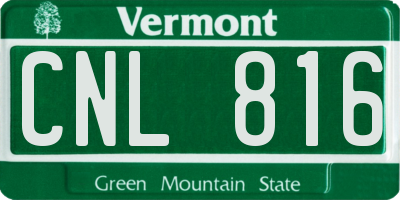 VT license plate CNL816