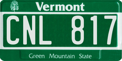 VT license plate CNL817