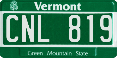 VT license plate CNL819