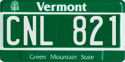 VT license plate CNL821