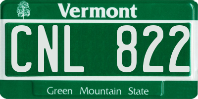 VT license plate CNL822