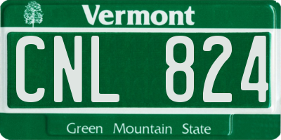 VT license plate CNL824