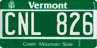 VT license plate CNL826