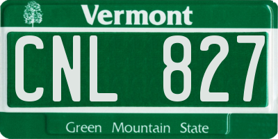 VT license plate CNL827