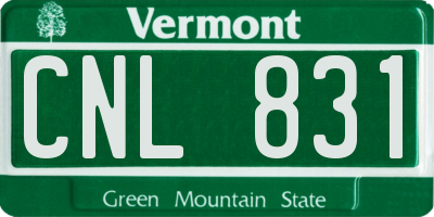 VT license plate CNL831