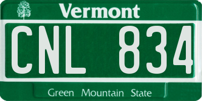 VT license plate CNL834