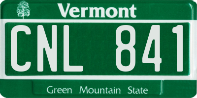 VT license plate CNL841