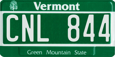 VT license plate CNL844