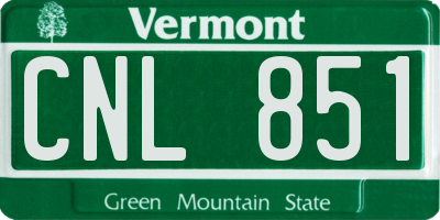 VT license plate CNL851