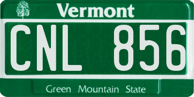VT license plate CNL856