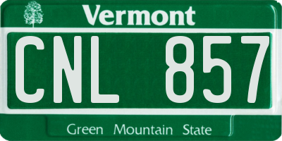 VT license plate CNL857