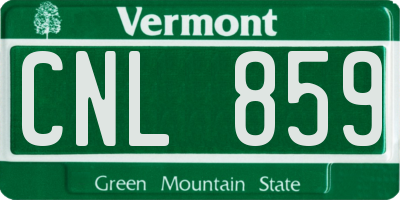 VT license plate CNL859