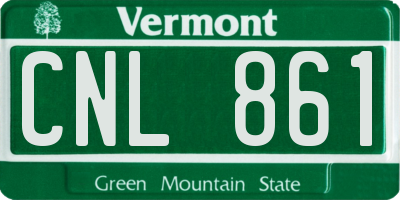 VT license plate CNL861