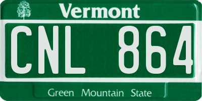VT license plate CNL864