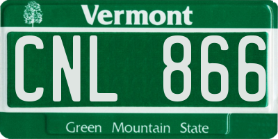 VT license plate CNL866