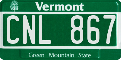 VT license plate CNL867